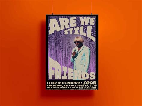 Tyler The Creator Are We Still Friends Wall Posterdigital Etsy