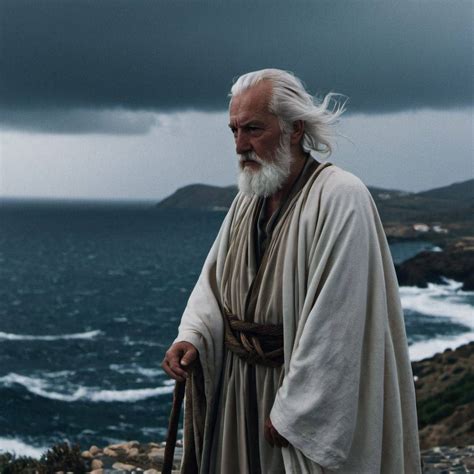 Apostle John While Exiled To The Island Of Patmos By Emeraldspectrumart