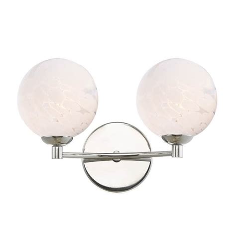 Double Chrome Wall Light With Confetti Glass Globes Lighting Company Uk