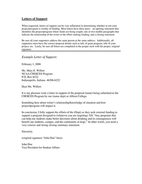 Free Printable Letter Of Support Templates [Grant, School, Immigration