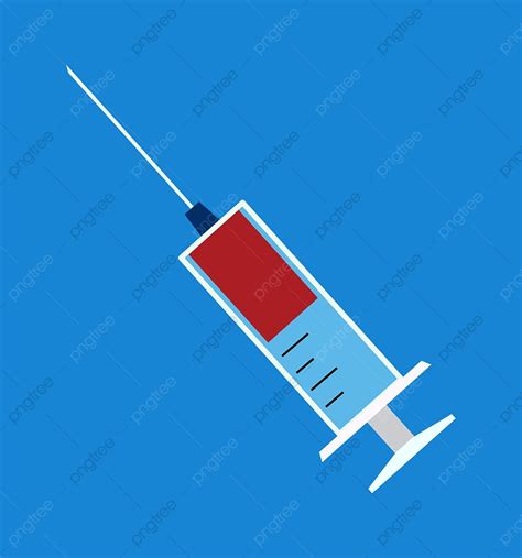 Gambar Vaksin Ikon Jarum Suntik Injeksi Dengan Cairan Darah Merah