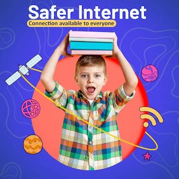 Premium Photo | Internet safety composition for children and young people