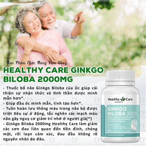 Thuốc Bổ Não Ginkgo Biloba Healthy Care 2000mg 100 Viên Của Uc