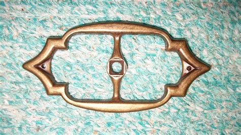 1 Vintage Brass Backing Plate Buckle Look Drawer Pulls Jewelry
