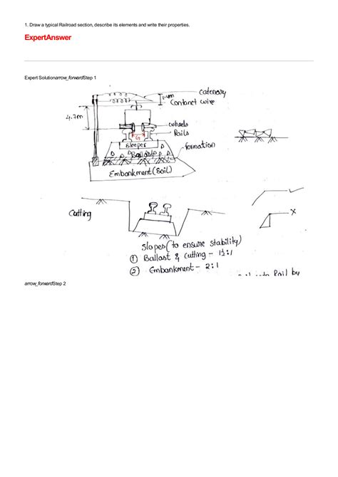 solution solution   draw  typical railroad section describe