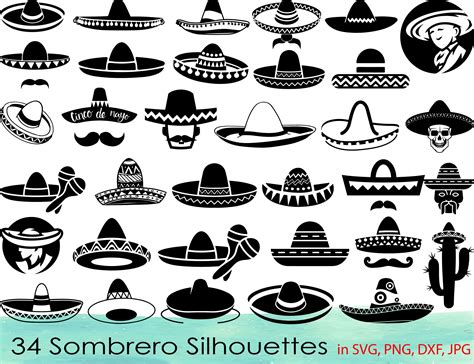 34 Sombrero SVG Bundle,sombrero Clipart,sombrero Dxf,sombrero Vector ...