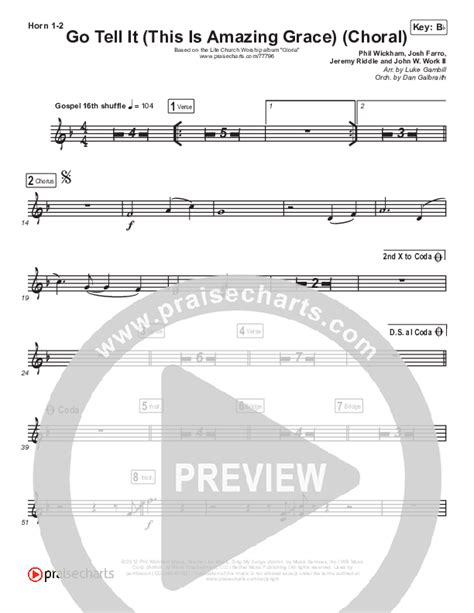 Go Tell It This Is Amazing Grace Choral Anthem Satb French Horn