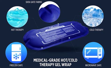 Medvice 2 Reusable Hot Cold Ice Packs For Injuries Pain Relief Gel Wraps For Knees Back
