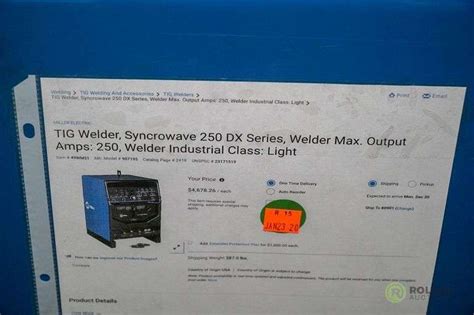 Miller 250 Dx350 Lx Syncrowave Tig Welder Roller Auctions