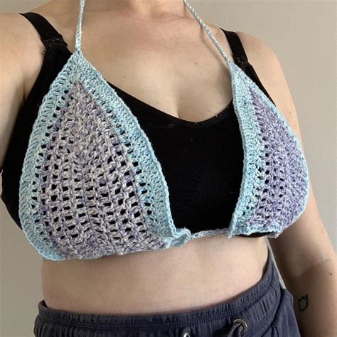 Handmade Crochet Cotton Bikini Top Bikini Depop