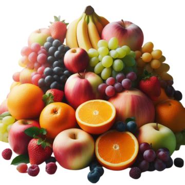 D Uma Imagem De Frutas Variadas Em Fundo Transparente Png D Uma