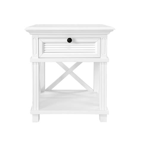 West Beach Hamptons Bedside Table Wdrawer White Oneworld Collection Nz