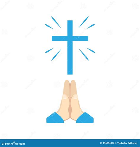 Christian Prayer Vector Concept Prayer Hands And Cross Symbol Stock Vector Illustration Of