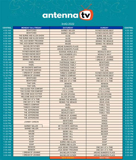 Central Schedule - Antenna TV