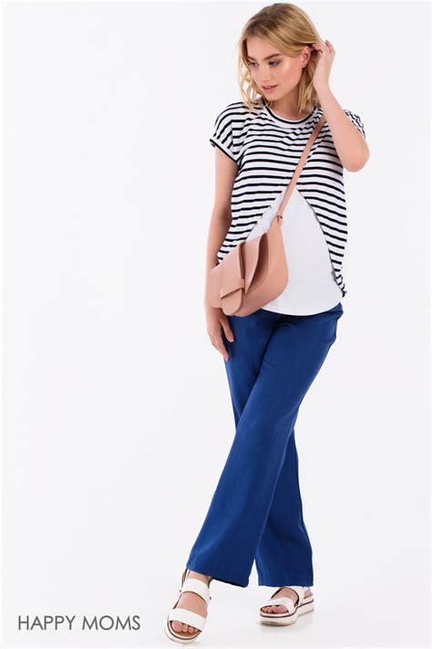 Майка в полоску для беременных и кормящих Happy Moms