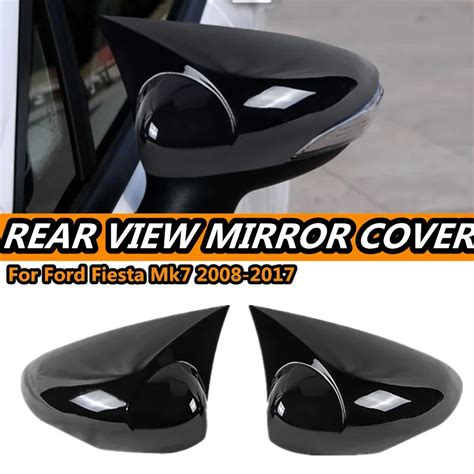 Pair Side Wing Mirror Cover For Ford Fiesta Mk Add On Side