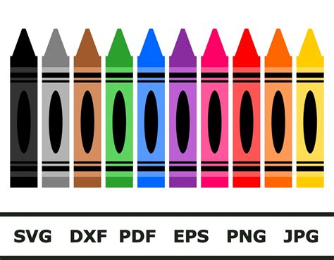 Crayons SVG Cricut and Silhouette Compatible - Etsy