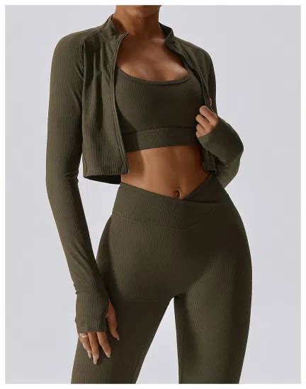 Quick Drying Yoga Jacket Threaded Zipper Nude Fitness Gym Jacket Running Coat Women Yoga