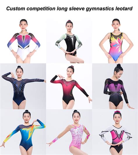 Wholesale Custom Design Rhinestone Long Sleeve Rhytmic Ballet Dancing