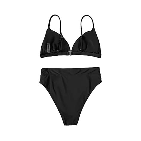 SUUKSESS Women High Waisted High Cut Bikini Set Sexy Triangle Two Piece Swimsuits Beachwear