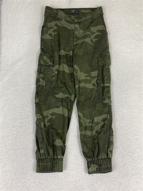 Abercrombie Fitch Green Camouflage Cargo Joggers Size Small Ebay