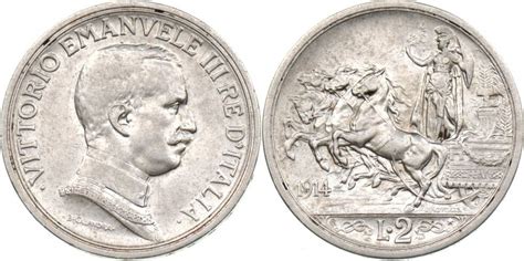 Italien 2 Lire 1914 Vittorio Emanuele III Vz St MA Shops