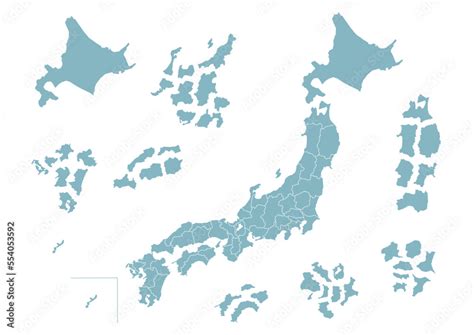 Vetor De 日本地図のイラスト バラバラにした都道府県 Do Stock Adobe Stock