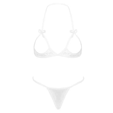 Iixpin Micro Bikini Sexy Femme Ficelle String Et Soutien Gorge Sein Nu