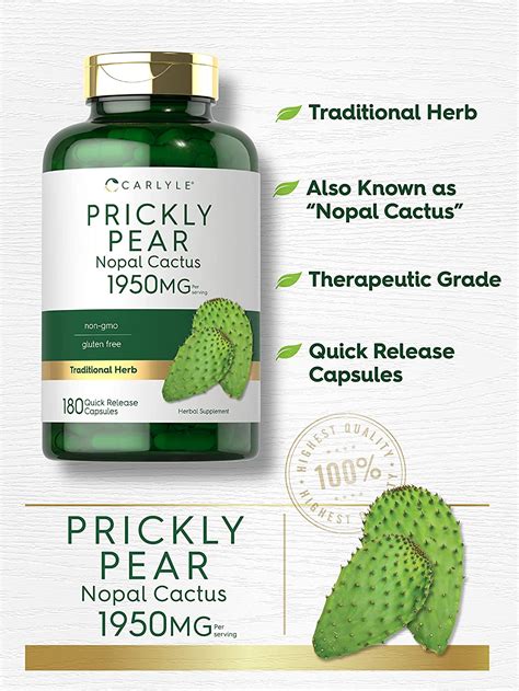 Carlyles Organic Prickly Pear Herb 1950mg Nopal Cactus Supplement