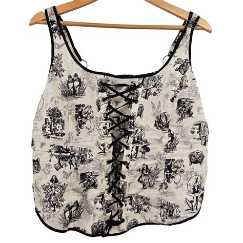 Hot Topic Alice In Wonderland Lace Up Corset Top Depop