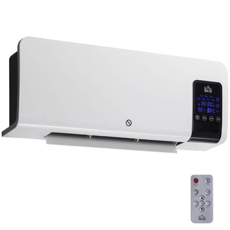 Aquecedor De Parede - HOMCOM Aquecedor Elétrico de Parede 1000W/2000W Aquecedor com Ecrã LED ...