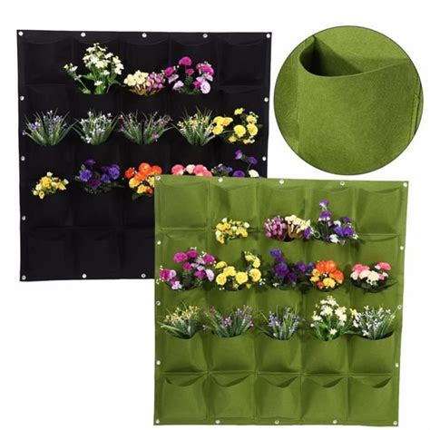 Vert 72 Pochettes Sac De Culture Mural Pour Plantes Outils De Jardin