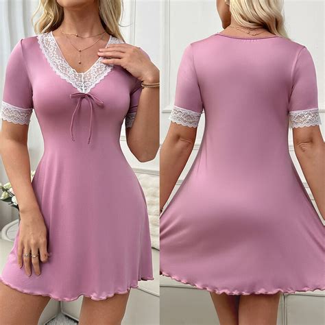 Sexy Women S Lingerie Lace Cotton Underwear Night Dress Babydoll Pajamas Robe US EBay