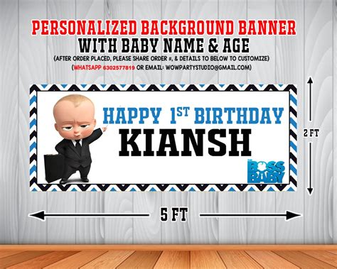 Buy WoW Party Studio Personalized Boss Baby Theme Party Happy Birthday