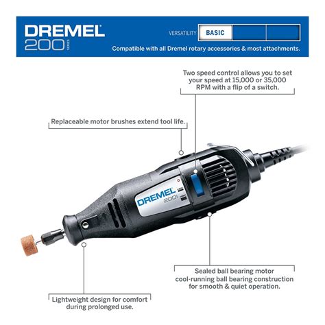 Buy Dremel 200 115 Two Speed Rotary Tool Kit With 1 Attachment 15