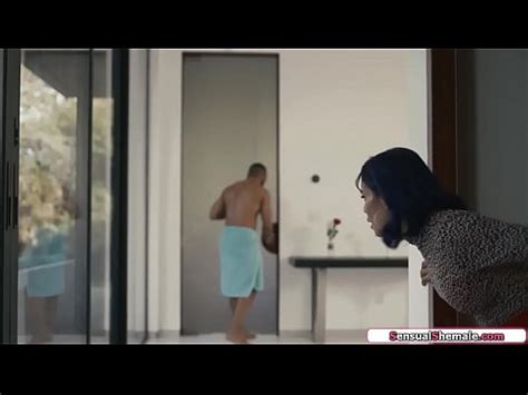 Guy Is Leaving His Gfs Room When His Gfs Ts Foxxy Brings Him Into Her Room He Sucks Her Tits And