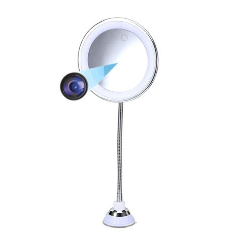 USB-Powered Spy Camera Mirror - LED Lighted Vanity Mirror