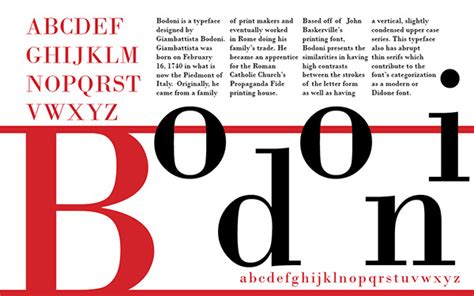 Bodoni Typeface Poster On Behance