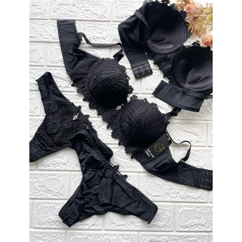 conjunto de lingerie bojo calcinha fio duplo renda Grippir alça removível Shopee Brasil