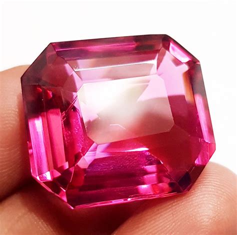 53.50 Ct Dark Pink Topaz Loose Gemstone Octagon Shape Pink | Etsy
