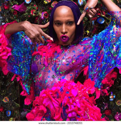 Bold Portrait Photo Queer Transgender Lesbian AI Generated Image