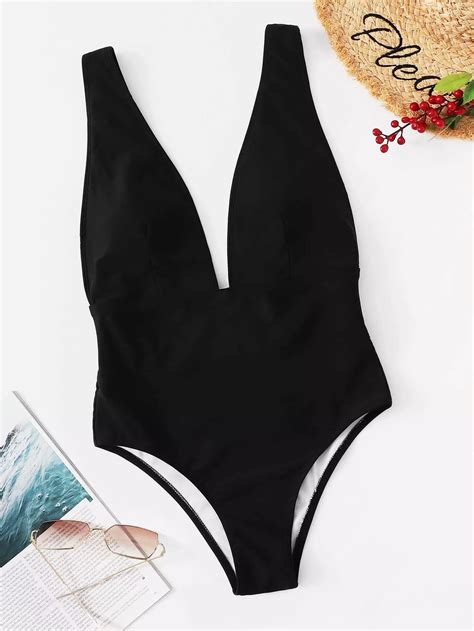 Low back plunging one piece swimwear – Artofit