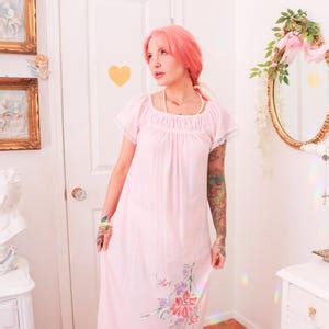 Vintage Flower Princess Style Nightgown By M Lingerie Medium Etsy