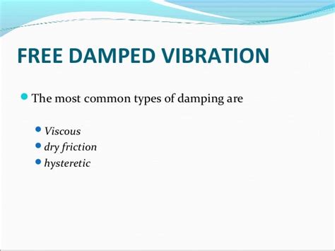 Vibration And Damping