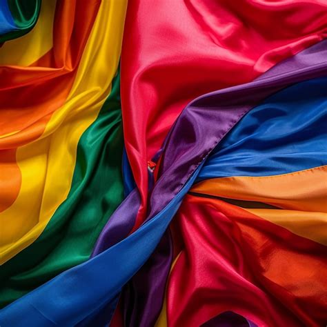 Bandeira do arco íris como símbolo closeup da bandeira do arco íris do orgulho gay Foto Premium