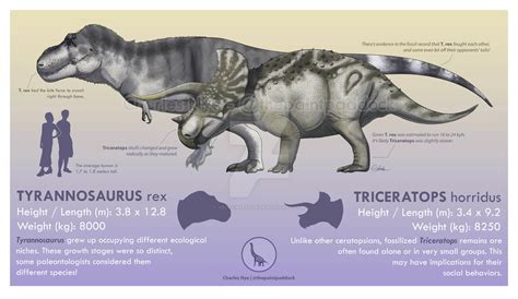 T. rex and Triceratops by Velocimaster on DeviantArt