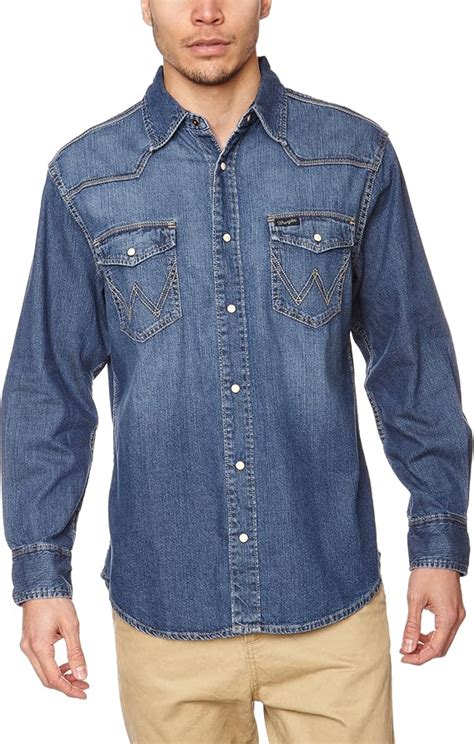 Wrangler Classic Chemise en Jeans Homme Amazon fr Vêtements et