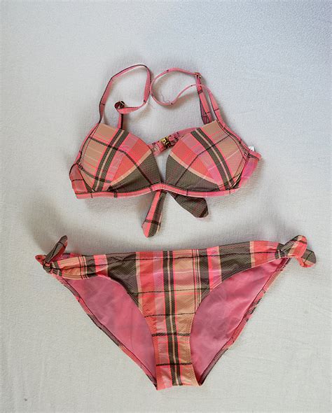 Bikini H M Nude Pink Kariert Sexy Swimwear Kleiderkorb De
