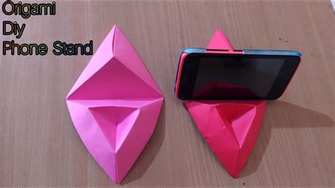 How To Make Paper Mobile Stand Without Glue Diy Origami Phone Holder Youtube