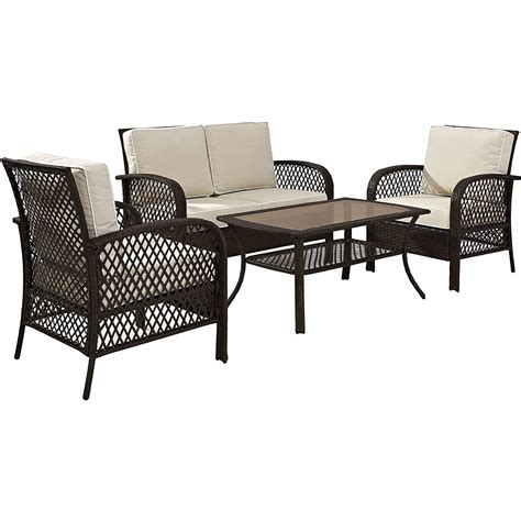 Crosley Furniture Tribeca Piece Wicker Outdoor Patio Sofa Set In